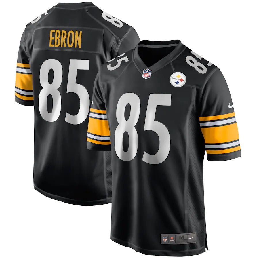 Men Pittsburgh Steelers #85 Eric Ebron Nike Black Game NFL Jersey